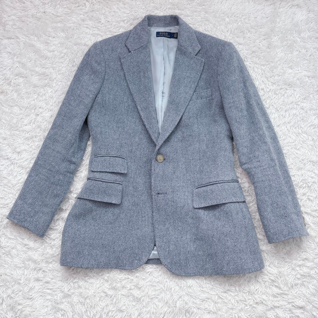 POLO RALPH LAUREN テーラードジャケット 麻混 青 S 4