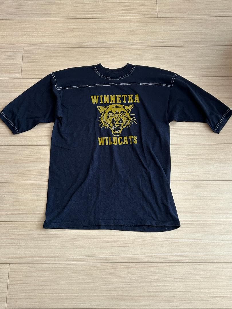【70s Vintage】Sport T 五分袖フットボールT アニマル L
