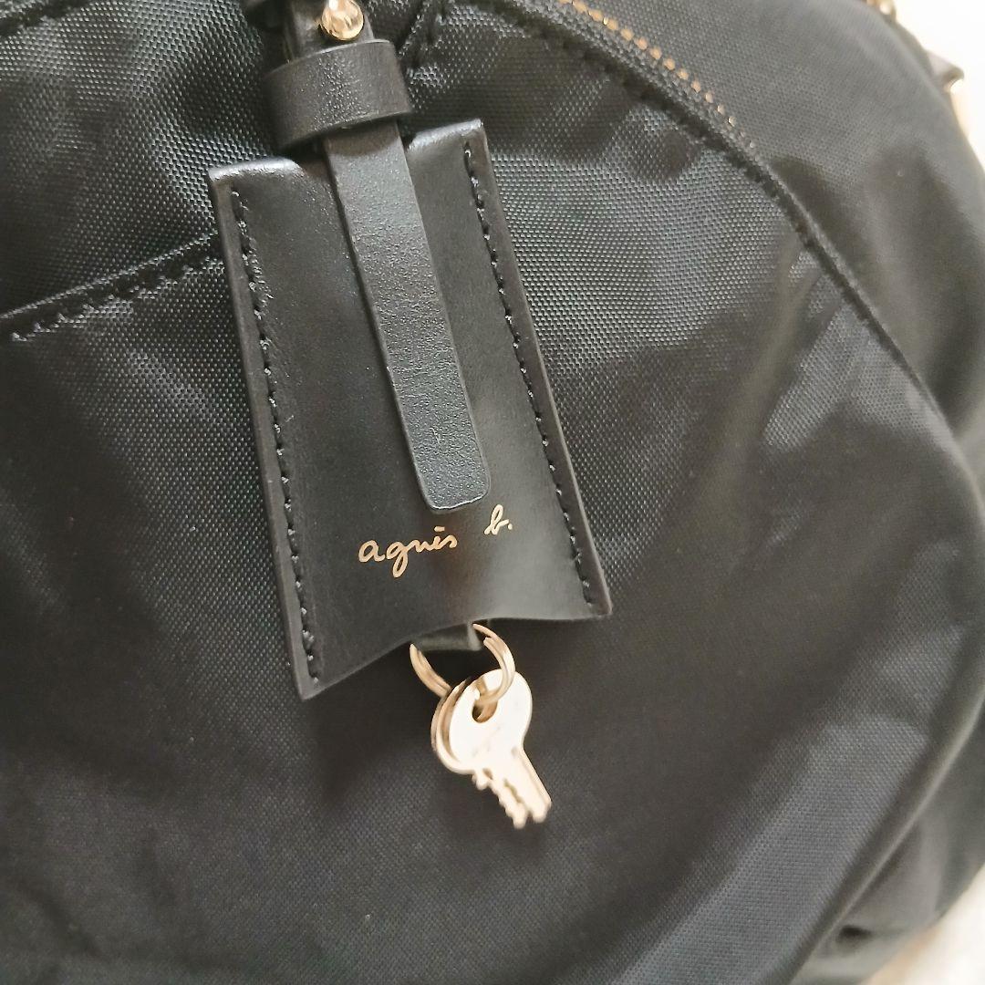 【極美品】【agnes b.】FT03 2Way ボストンバッグ　チャーム、鍵付
