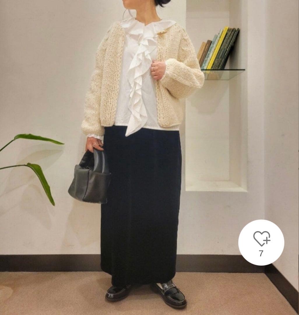 かぐれ　新品　今季　コットンフリルカラーシャツ　2026春夏　長袖