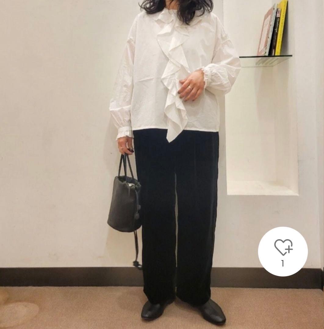 かぐれ　新品　今季　コットンフリルカラーシャツ　2026春夏　長袖