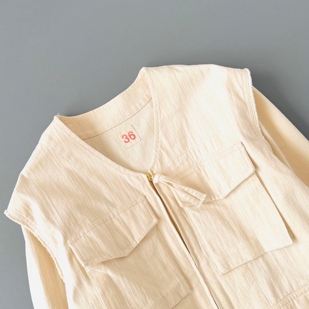 ■極美品　イチパーセントシュウヘイオガワ　ミリタリー　フリルジャケット