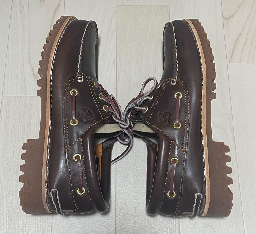 Timberland ダークブラウン デッキシューズ　3eye