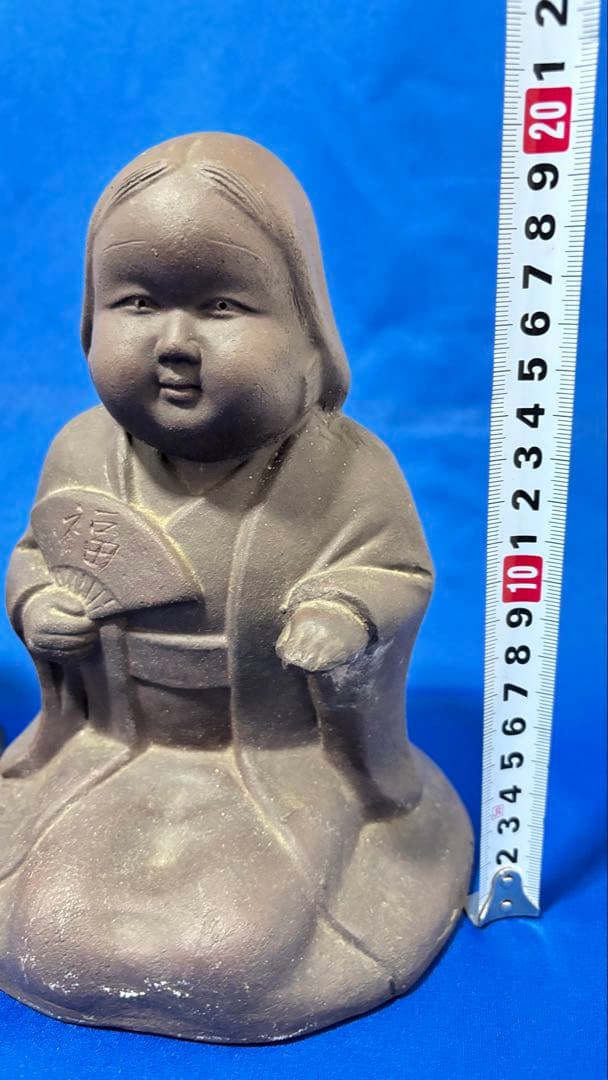 【2体セット】お多福像 春画　置物 お福さん おかめ 骨董品 手招き座像