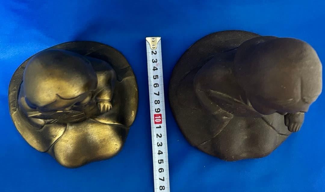【2体セット】お多福像 春画　置物 お福さん おかめ 骨董品 手招き座像