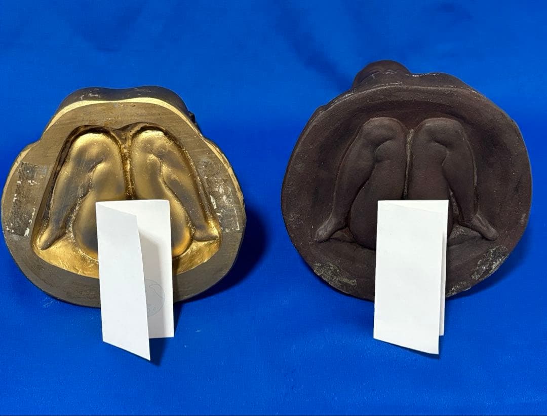 【2体セット】お多福像 春画　置物 お福さん おかめ 骨董品 手招き座像
