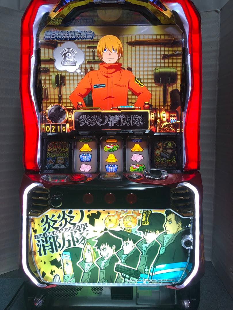 ⚠︎説明文必読⚠︎ パチスロ S 炎炎ノ消防隊 　実機　+ 鍵等付属品(送料込)