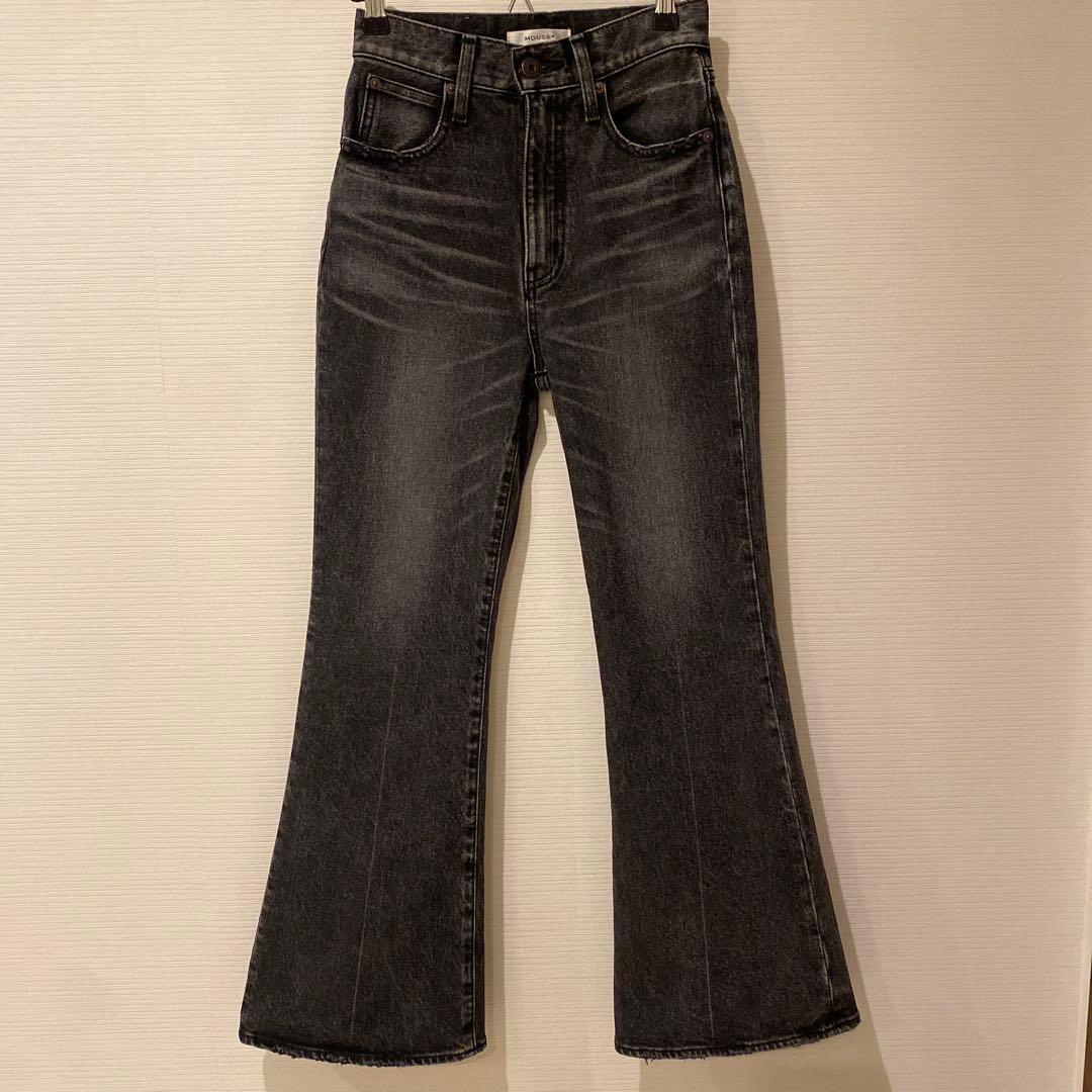 パンツ moussy MVS BLACK FLARE 24inch