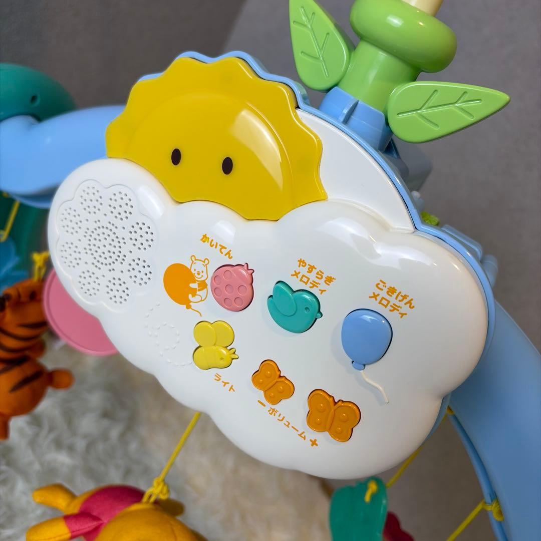 極美品 くまのプーさんプーメリー えらべる回転6wayジムにへんしんメリー