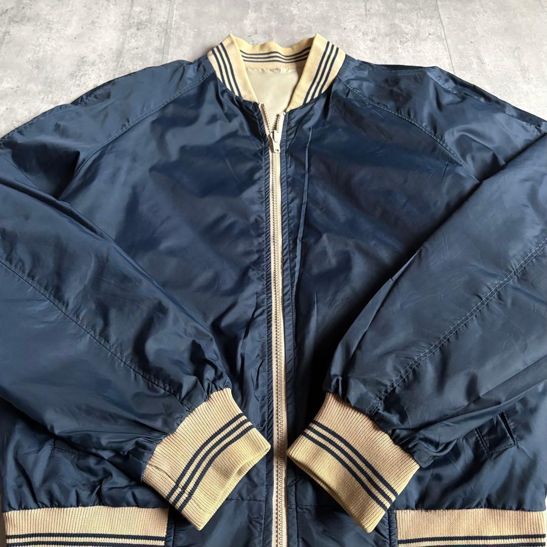 【80s vintage】リバーシブル　ジップブルゾン　WPL 短丈　古着
