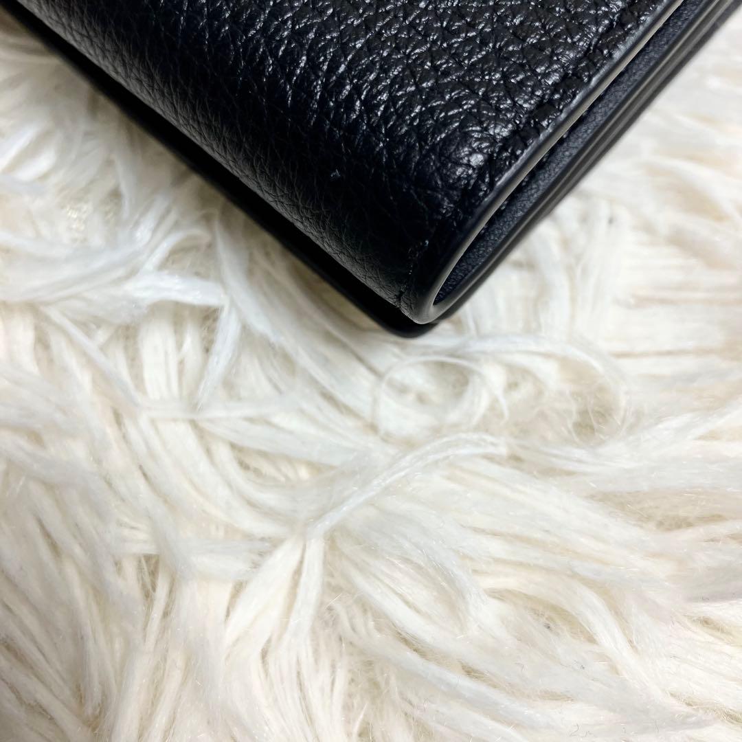 【極美品・希少】 COACH 三つ折り コンパクトウォレット ゴールドロゴ