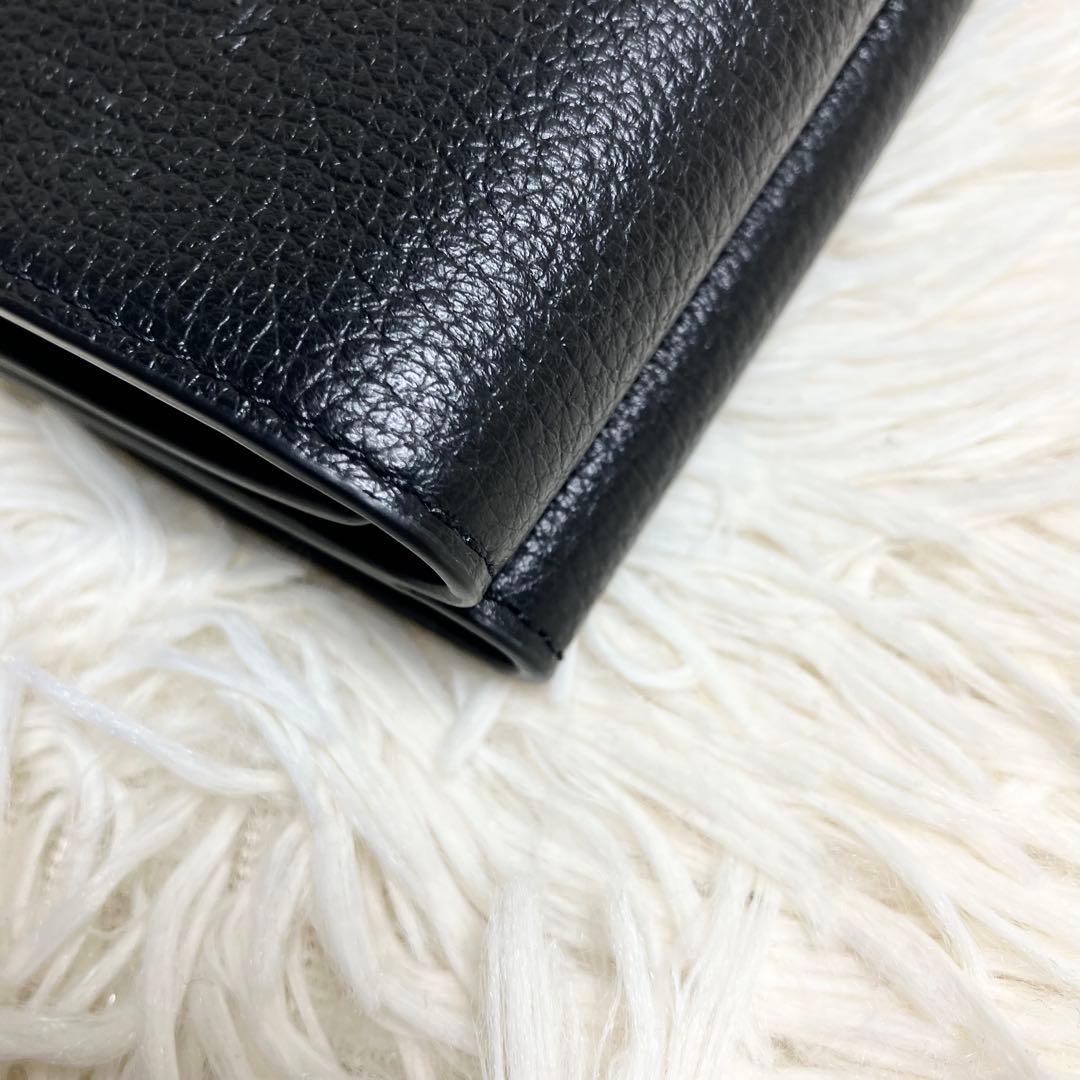 【極美品・希少】 COACH 三つ折り コンパクトウォレット ゴールドロゴ