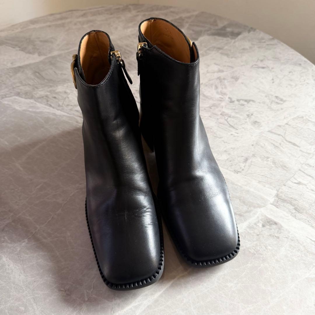 美品✨ TOD’S トッズ レザー ブーツ 37 1/2 ブラック ライオン金具