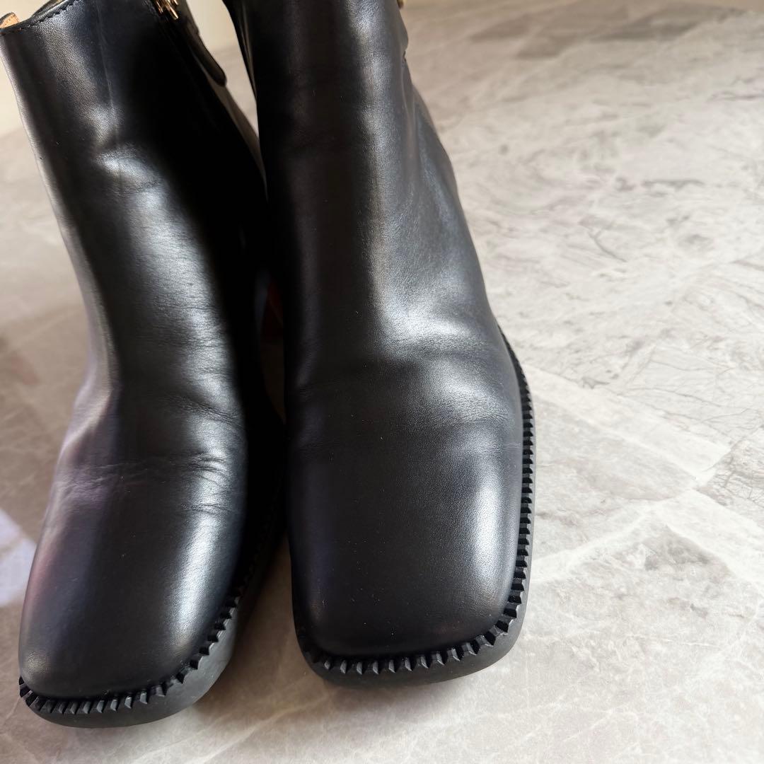 美品✨ TOD’S トッズ レザー ブーツ 37 1/2 ブラック ライオン金具