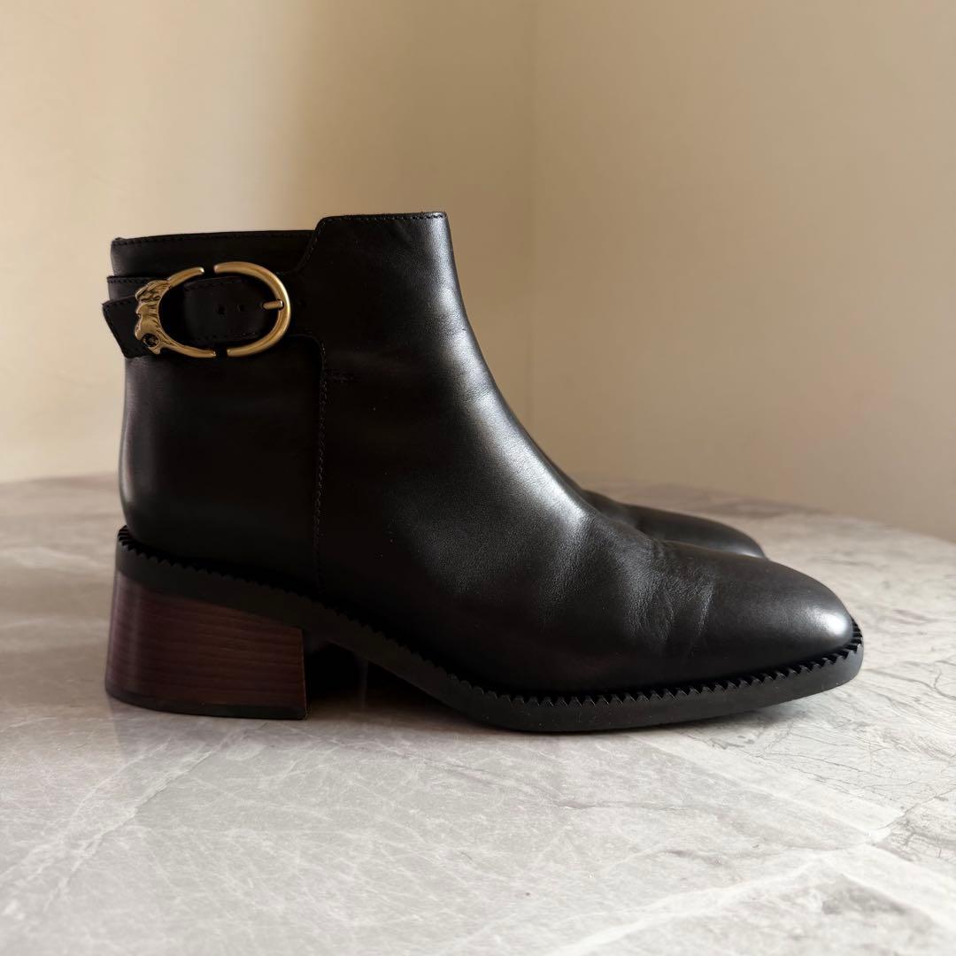 美品✨ TOD’S トッズ レザー ブーツ 37 1/2 ブラック ライオン金具