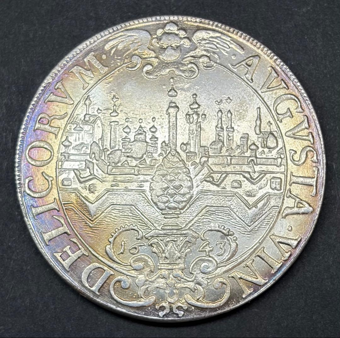 【博物館級】1643年 神聖ローマ ターラー級 本物大型銀貨