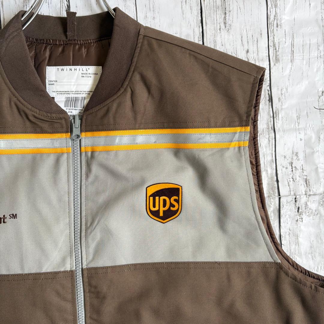 古着 UPS リフレクター 中綿キルティング ワークベスト