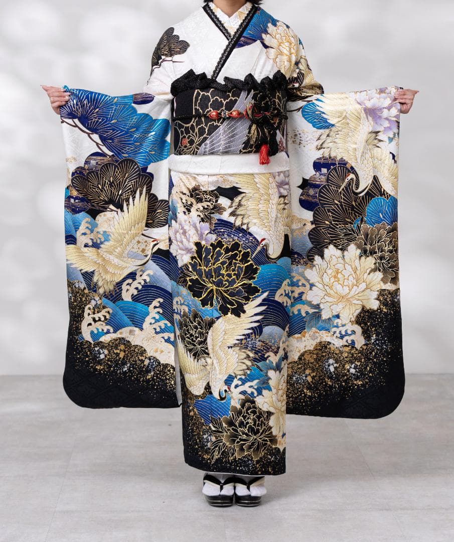 ≪即着用可能≫ 振袖 正絹 フルセット 165cm~175cmの方用【966】