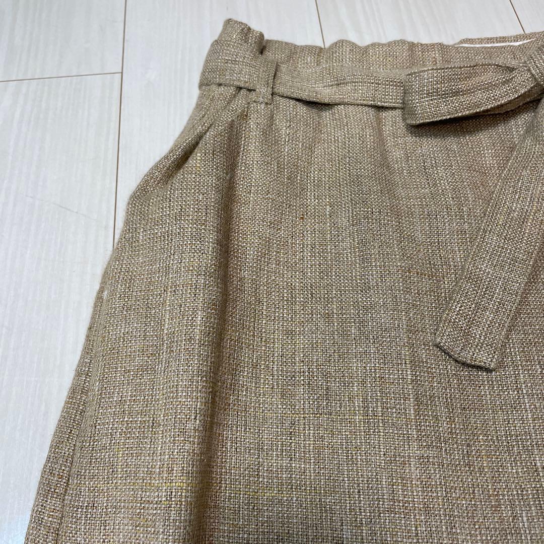45R　コットンリネンのラップスカート　ベージュ