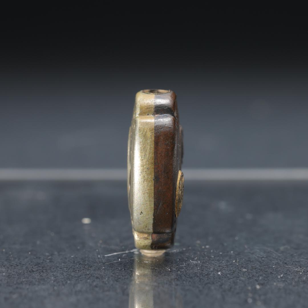 緒締め玉　鐔形　葵図　金属製　骨董　胴乱　印籠　R1453