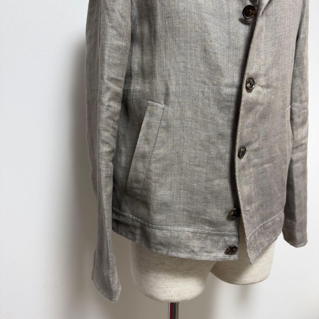 定価18.7万円 カルーゾ グレージュリネンジャケット 46 春夏