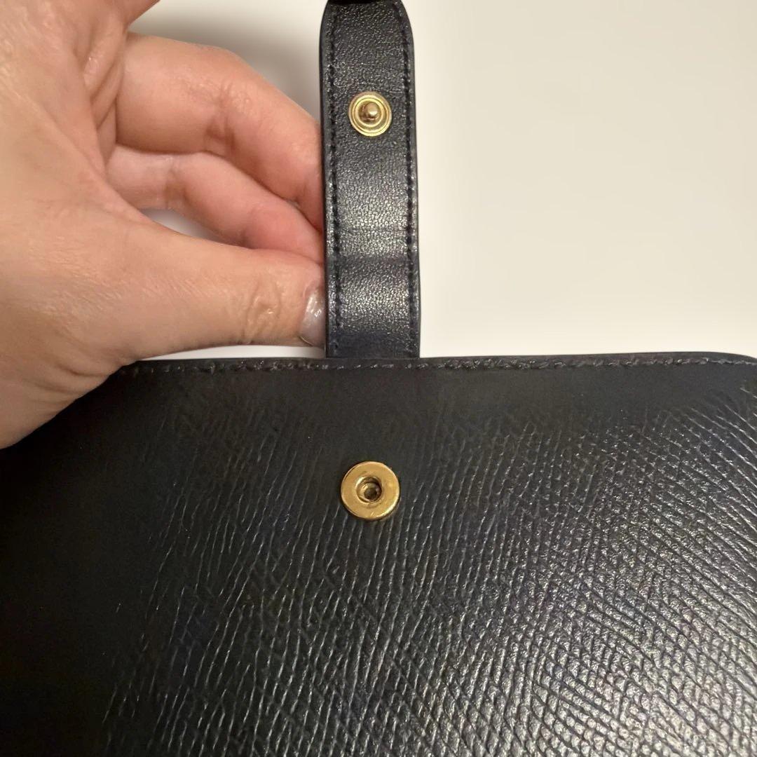 CELINE ブラックレザー 二つ折り財布