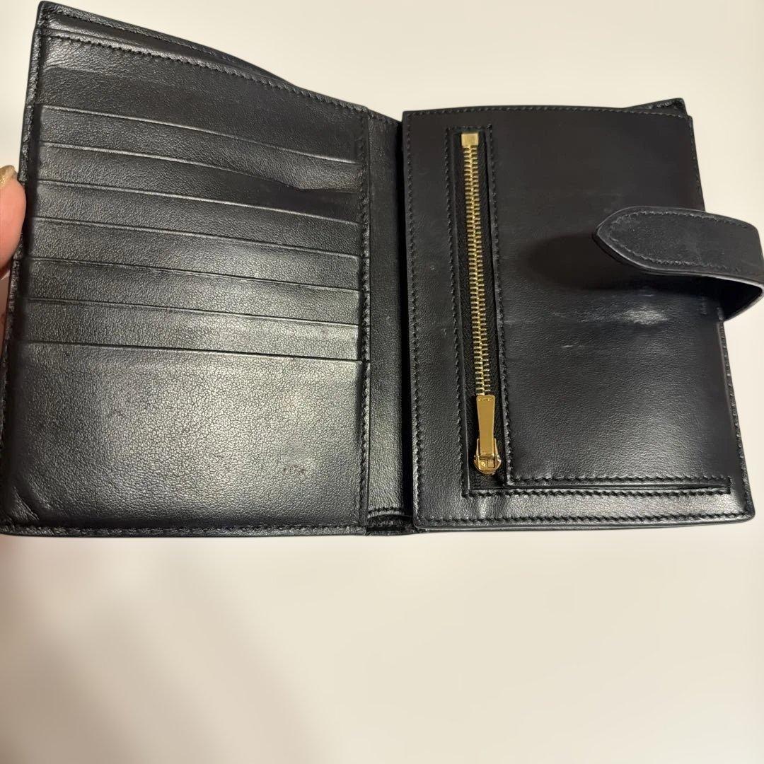 CELINE ブラックレザー 二つ折り財布