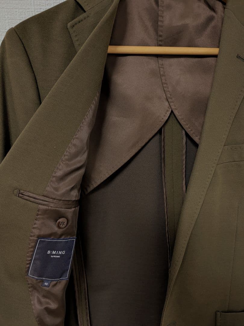 B:MING by BEAMS カーキ オリーブ コットンセットアップスーツ M