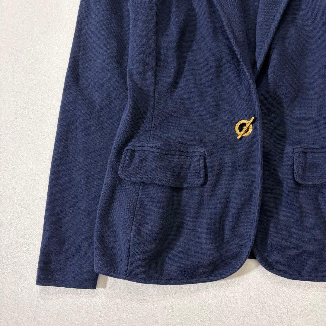 ローレンラルフローレン　近年　コットンブレンドブレザー　　ロゴ金具　ネイビー