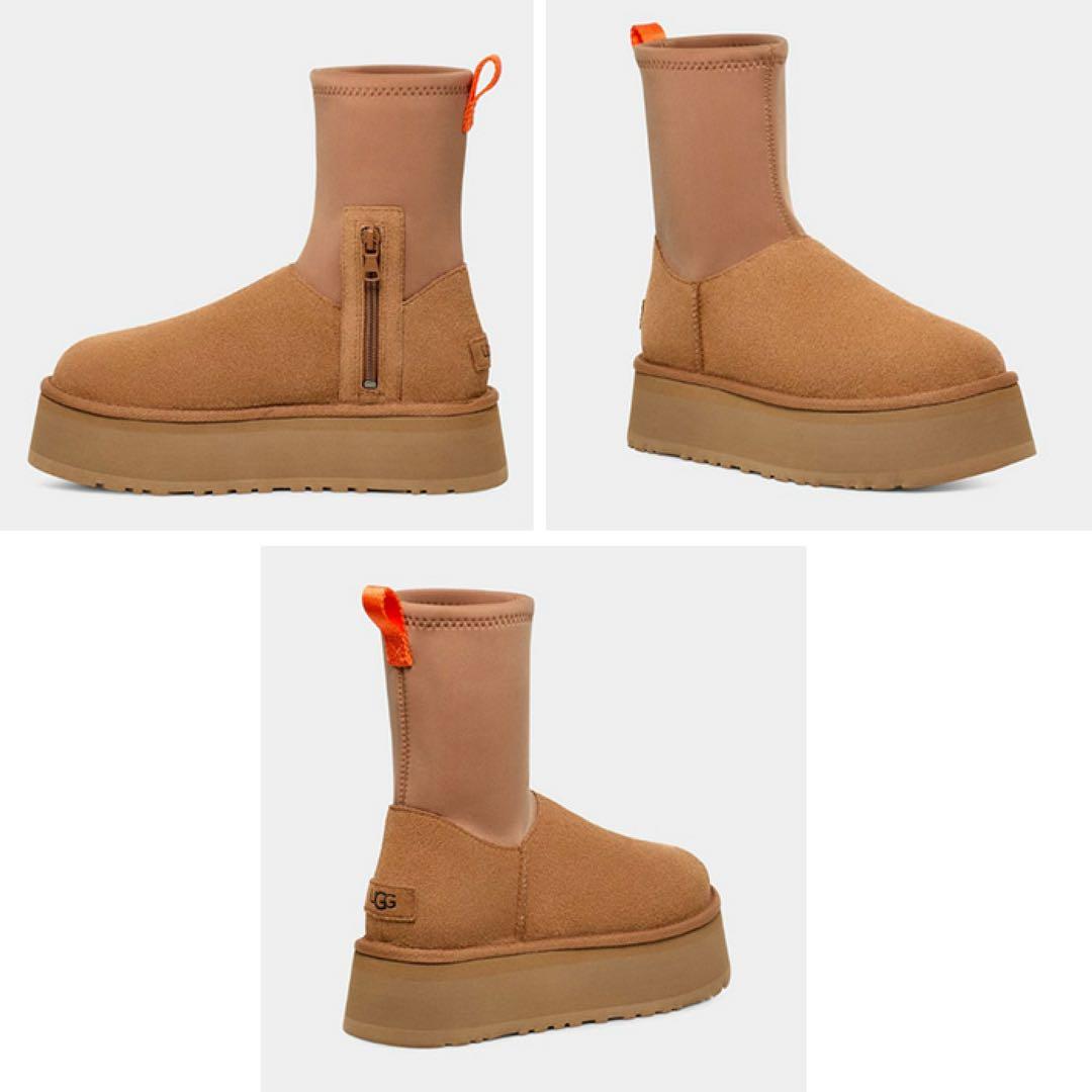 断捨離中※UGG クラシックディッパー ブラウン スエード 厚底 ムートン