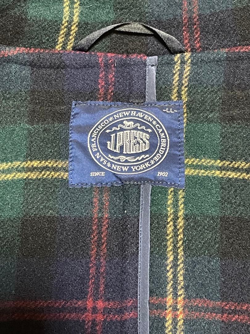 J.PRESS　ロングダッフルコート　LL チェック