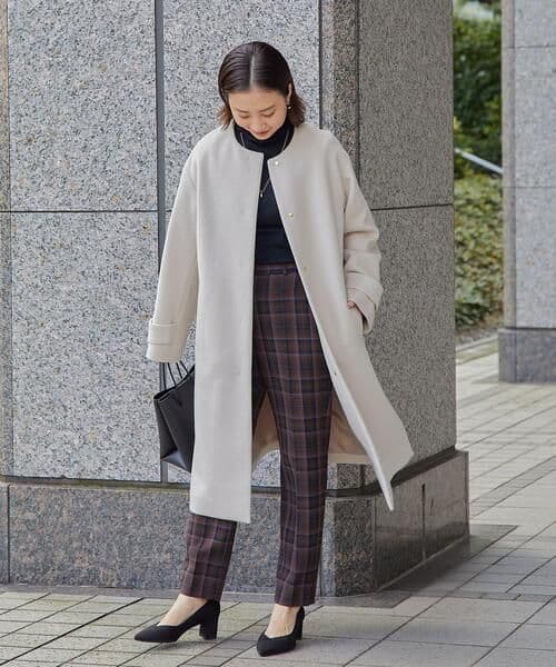 green label relaxing ショートビーバー ノーカラー コート