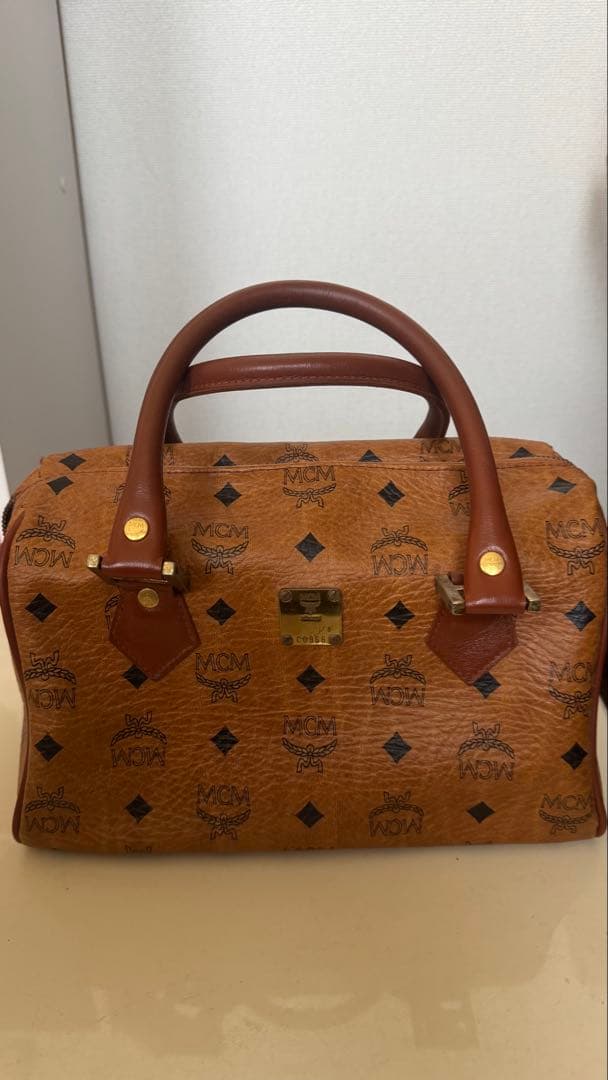 【labubu】MCM ボストンバッグ ブラウンレザー