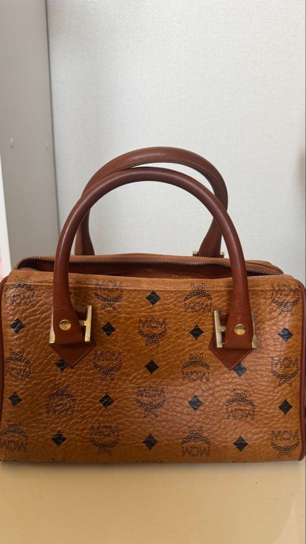 【labubu】MCM ボストンバッグ ブラウンレザー