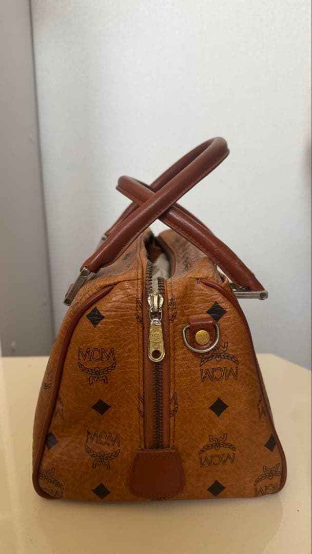 【labubu】MCM ボストンバッグ ブラウンレザー