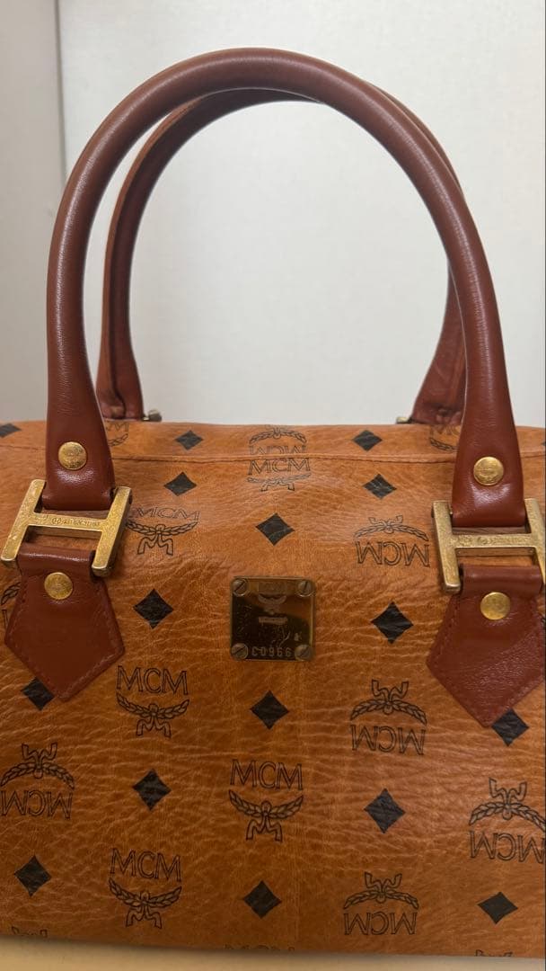 【labubu】MCM ボストンバッグ ブラウンレザー