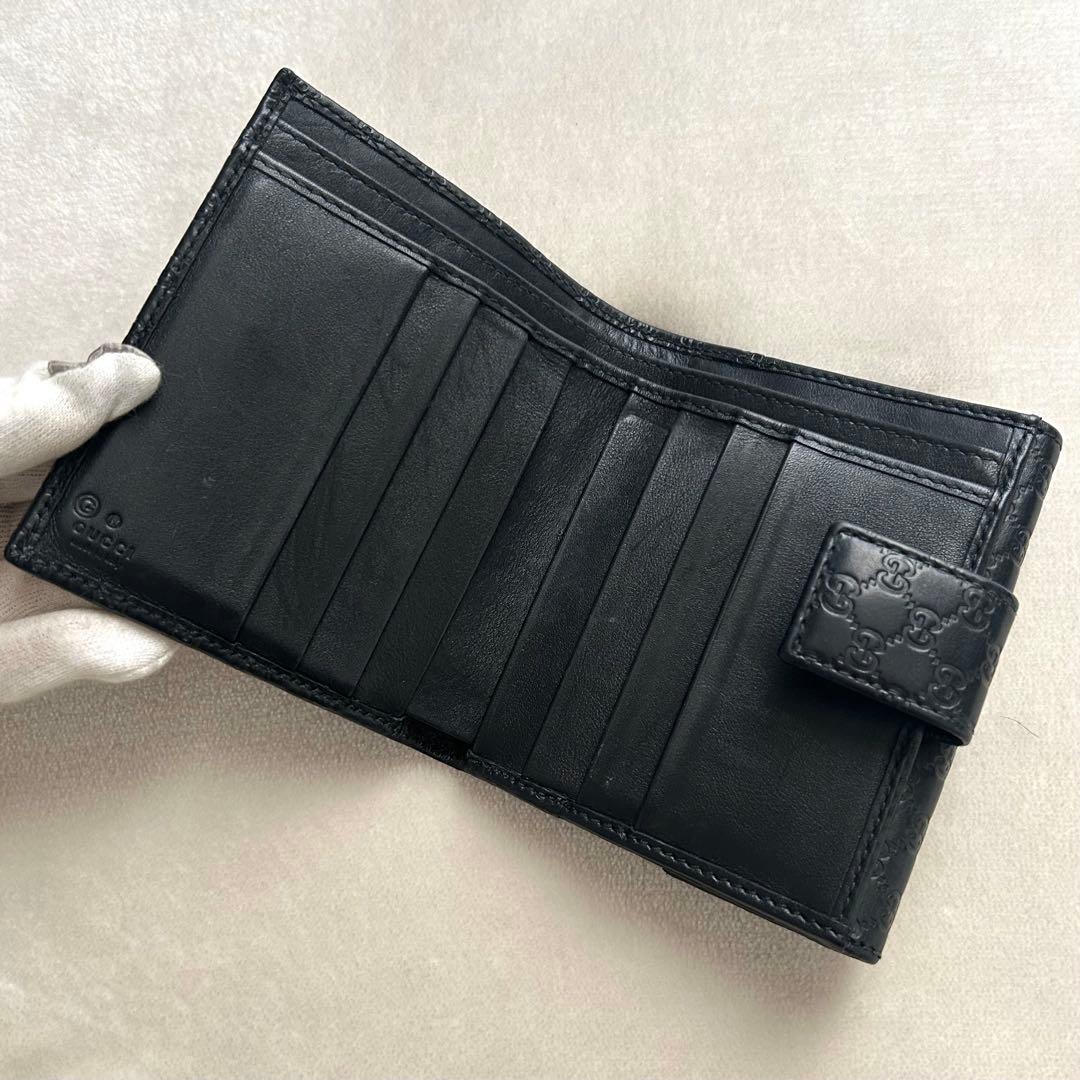 GUCCI グッチ 二つ折り財布 折り財布 シマ 黒