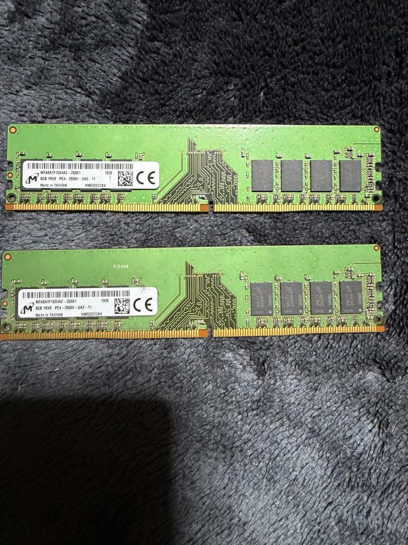 Micron 8GB 1X8 PC4- 2666V 2枚