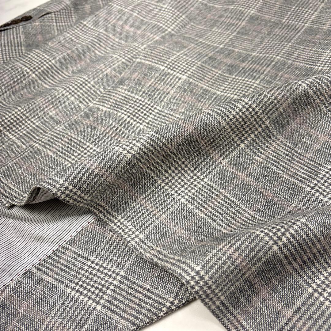 超ビッグ4XL エルメネジルドゼニア 千鳥格子 テーラードジャケット ツイード