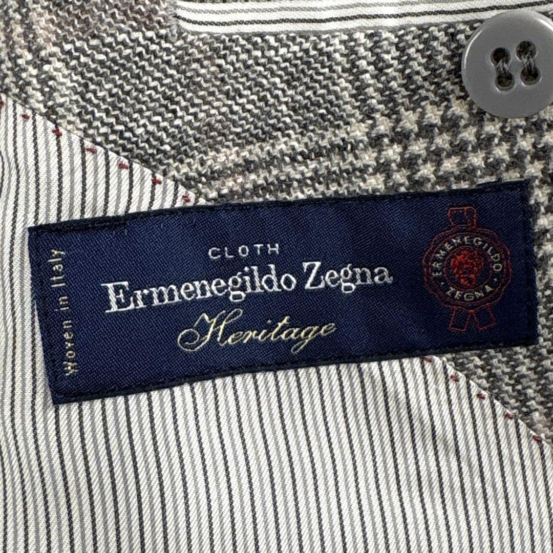 超ビッグ4XL エルメネジルドゼニア 千鳥格子 テーラードジャケット ツイード