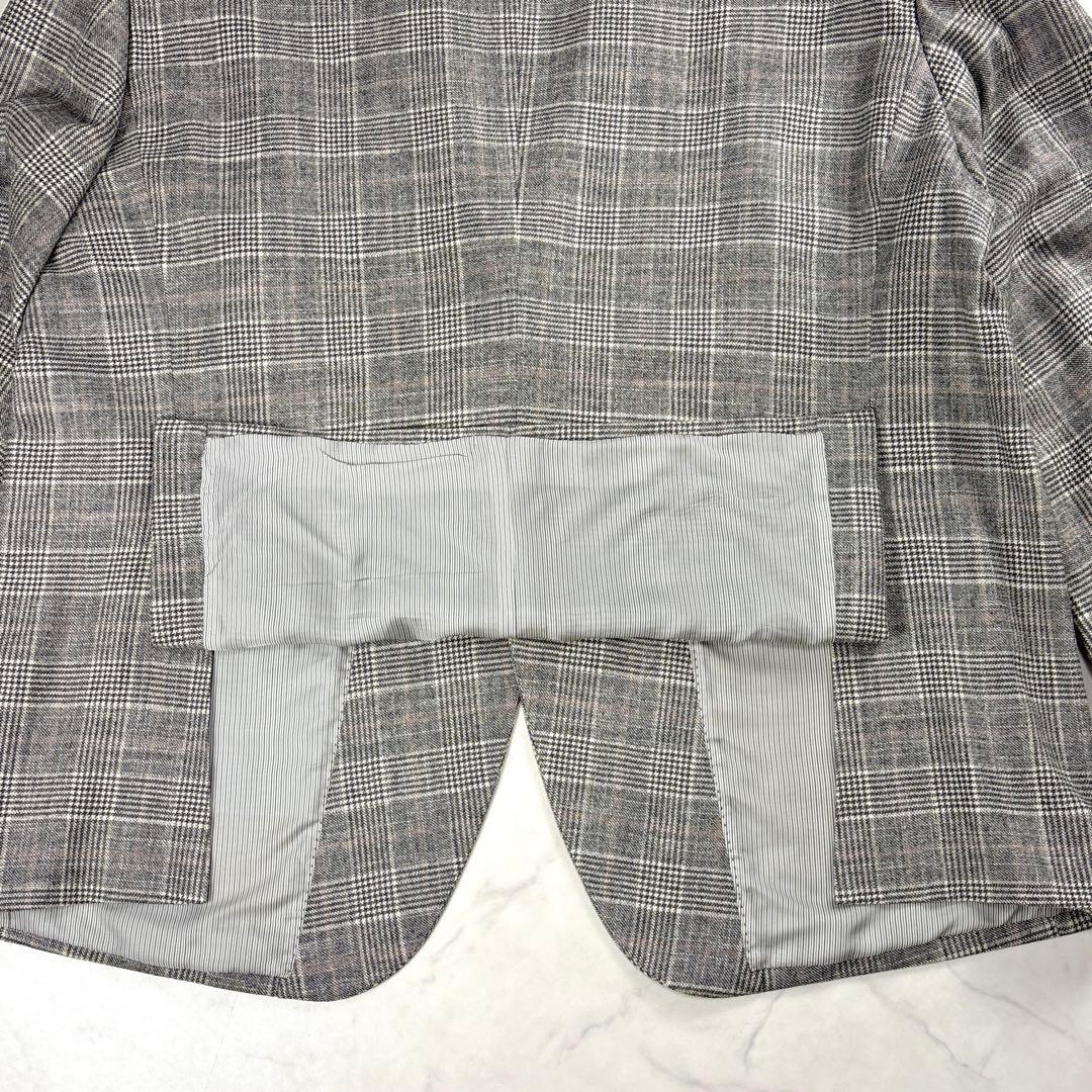 超ビッグ4XL エルメネジルドゼニア 千鳥格子 テーラードジャケット ツイード
