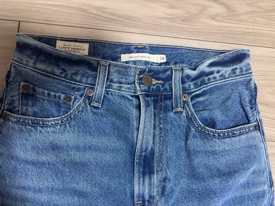 ジーンズ デニムパンツ 別注「LEVI’S」RIBCAGE WIDE LEG