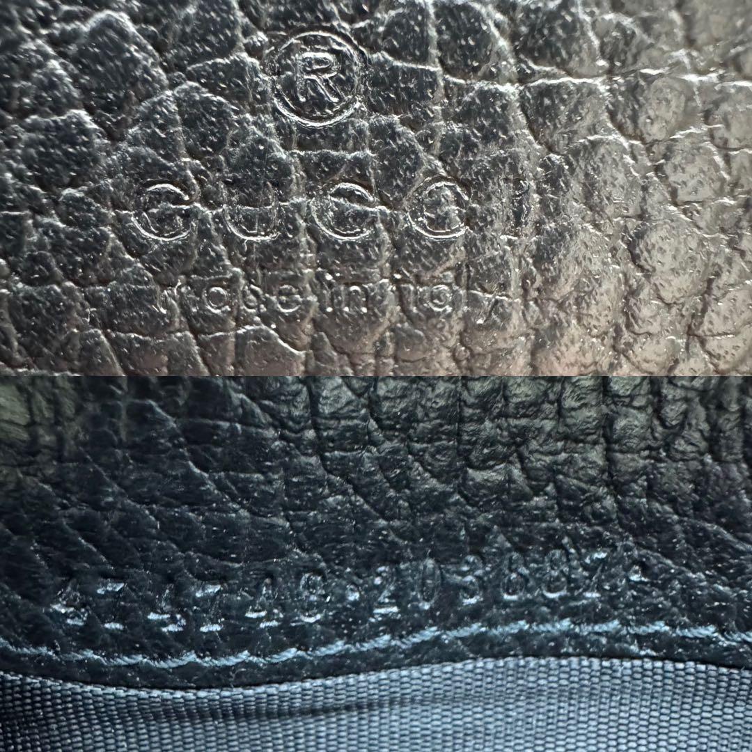 【美品】GUCCI　名刺入れ　マーモント　GG　レザー ブラック