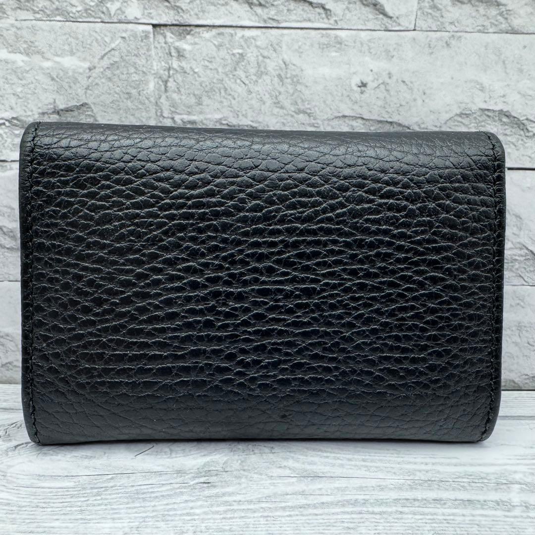 【美品】GUCCI　名刺入れ　マーモント　GG　レザー ブラック