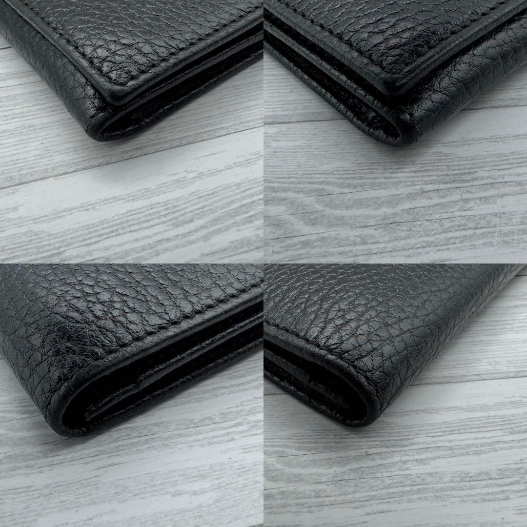 【美品】GUCCI　名刺入れ　マーモント　GG　レザー ブラック