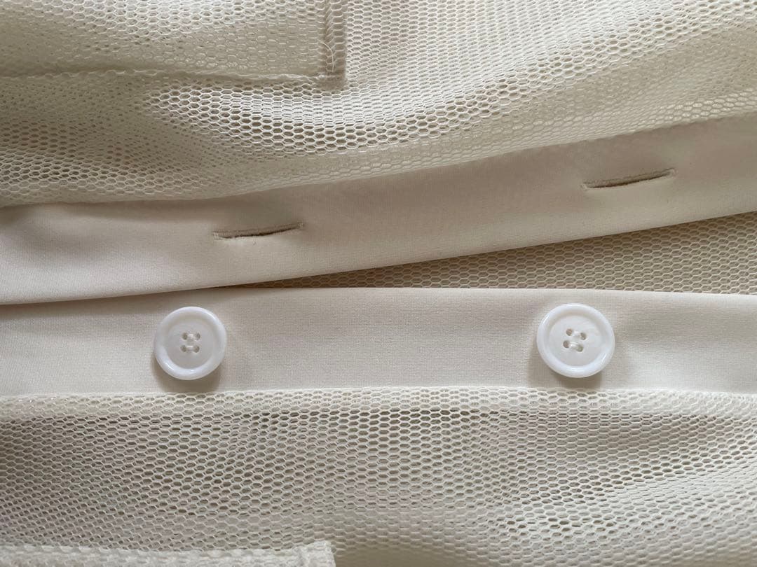 【美品】Pois ポワ　ダブルメッシュカーディガン ホワイト　アイボリー