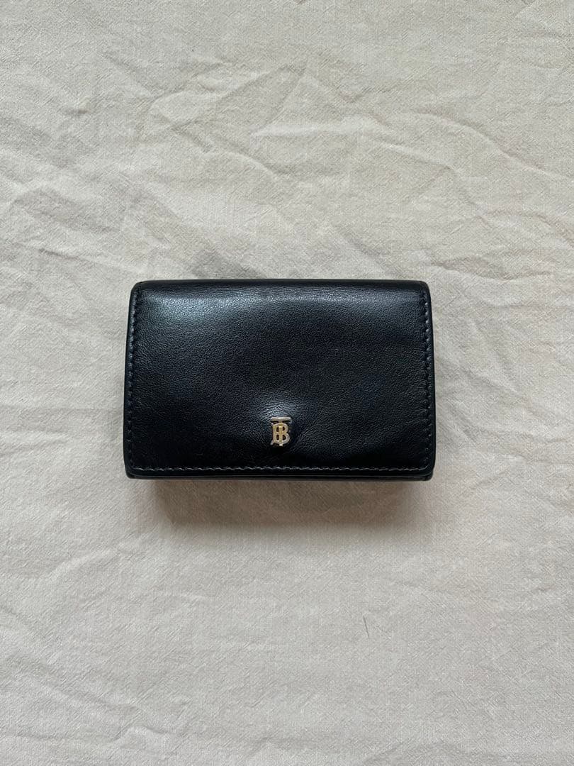 ショウ様BURBERRY 三つ折財布 TBロゴ コンパクトウォレット レザー