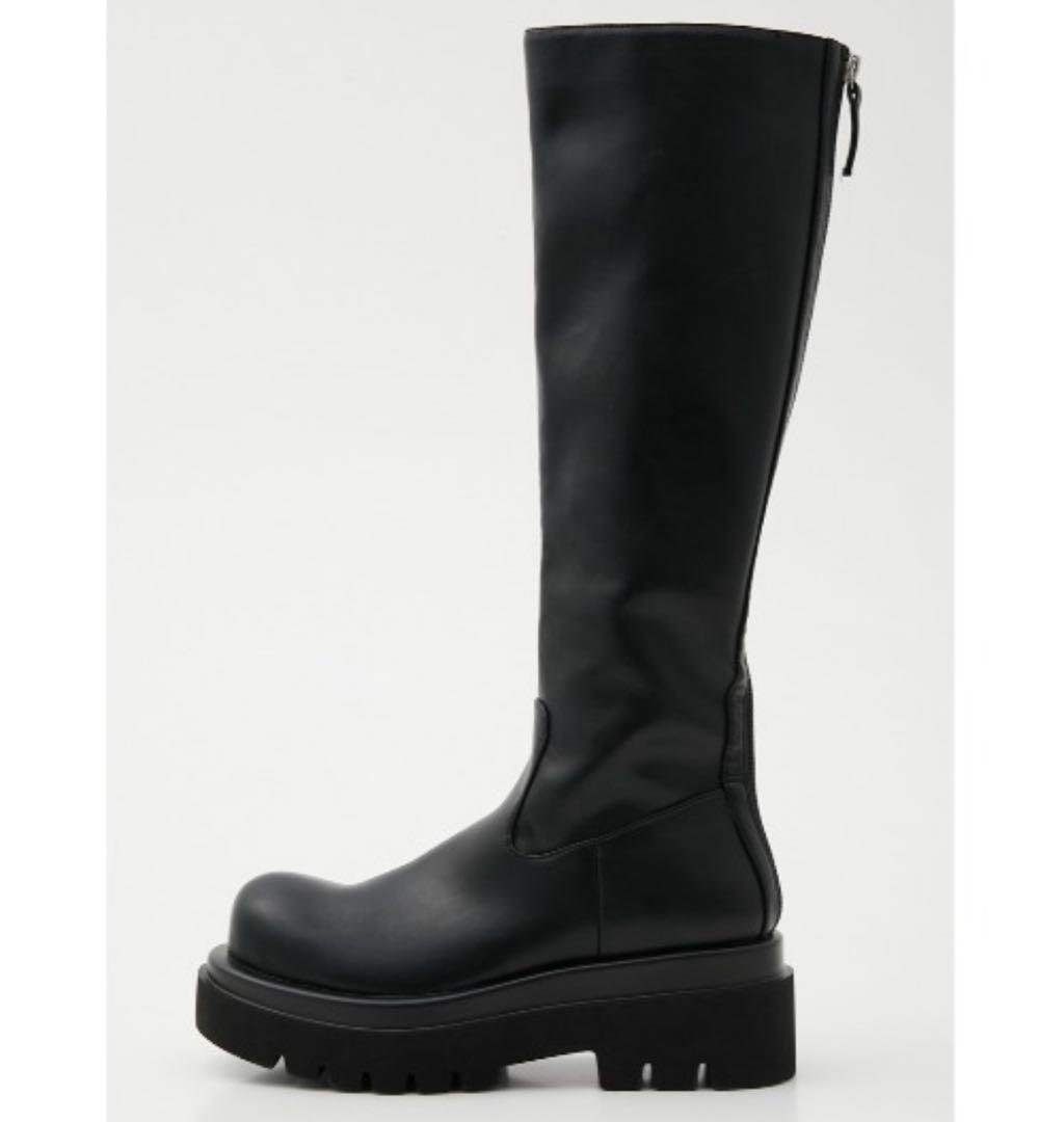 靴 SLY BULB TOE KNEE BOOTS
