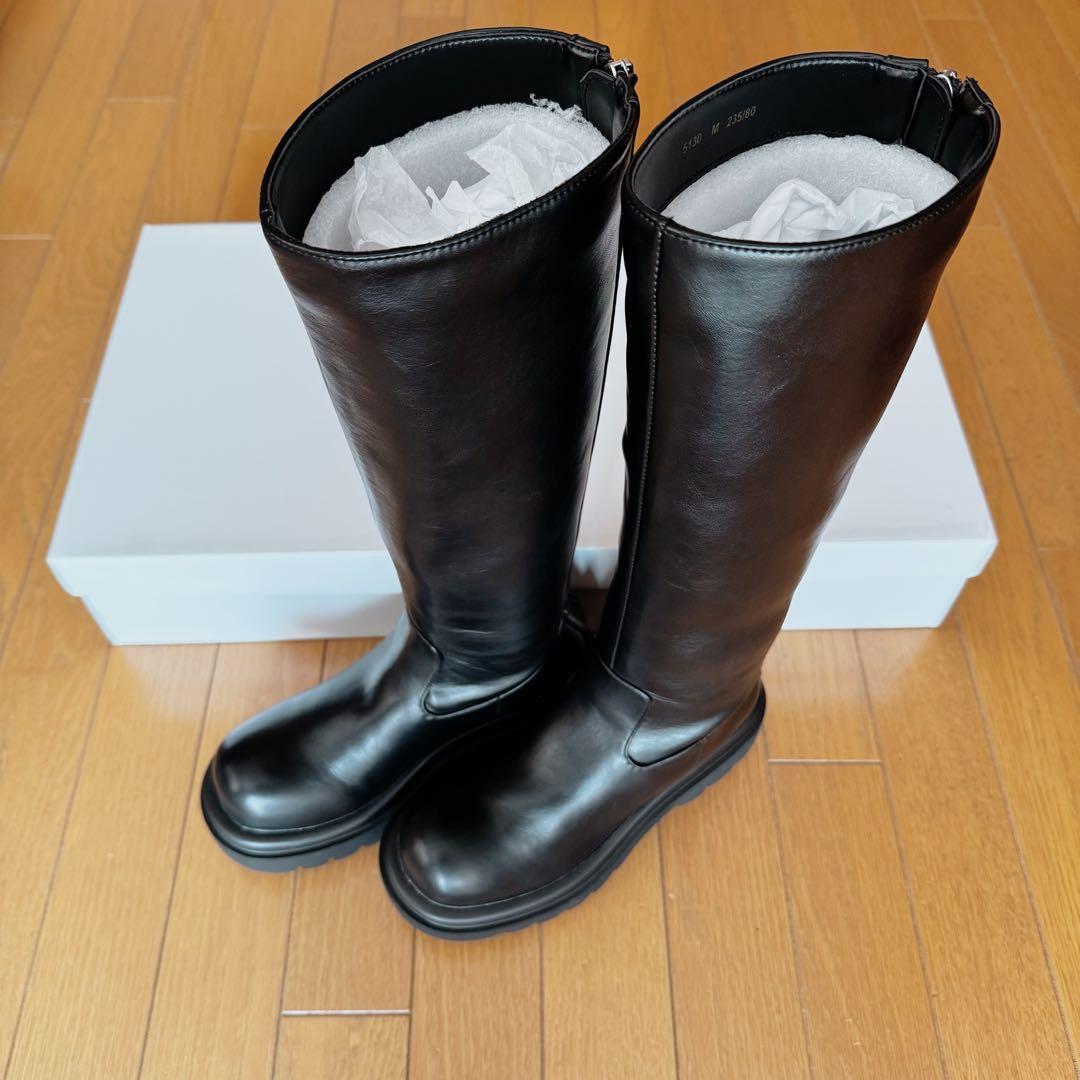 靴 SLY BULB TOE KNEE BOOTS