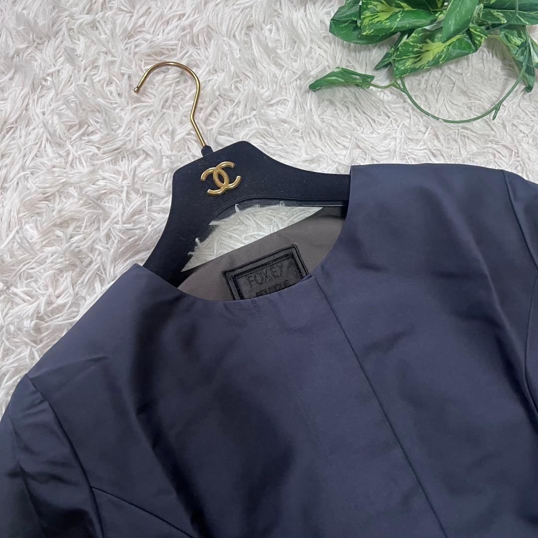 20万 極美品 フォクシー ロングコート coat toffee シルク100